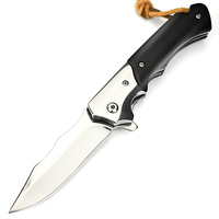 Cuchillo Plegable Táctico de Supervivencia con Mango de Madera y Acero 440c, Muestra Gratuita Personalizada - Cuchillo de Bolsillo Resistente para Camping y Caza