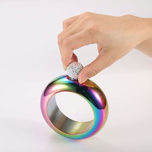 Botella de Vino Oculta en Forma de Brazalete, Portátil, de Acero Inoxidable 304, de 3.5 oz, con Tapa de Cristal, para Fiestas, Viajes, Regalo, Accesorios para Mujer - Product Image 5