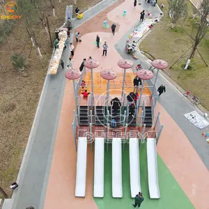 Giochi di arrampicata per bambini all'aperto parco giochi al coperto attrezzature per esercizi giocattoli in acciaio inox scivolo in legno scivolo