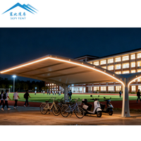 Usine personnalisée cadre en acier PVDF couverture Membrane Structure voiture Parking tente ombre étanche Carports pour parking