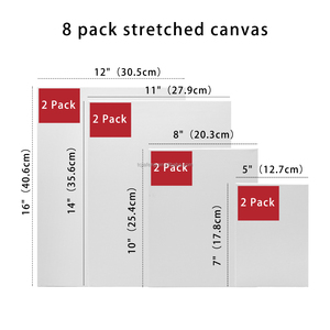 Artecho 8-Gói 4-Kích Thước Kết Hợp Nghệ Thuật Vải Khung Thiết Lập 100% Cotton Nghệ Sĩ Vải Cho Bức Tranh Cho Trường Học Studio Sở Thích - Product Image 2