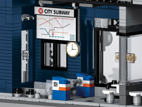 Ensemble de blocs de construction modernes XMORK, gare ferroviaire, jouets éducatifs en plastique ABS pour enfants, paysage urbain