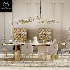 Sofá Tapizado en Terciopelo de Estilo Francés de Lujo para Villa, Sala de Estar de Alta Gama, Sofá con Detalles en Metal Dorado - Product Image 2