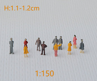 Figurines humaines miniatures colorées à l'échelle 1:87, figurines miniatures pour la décoration de paysages, petites figurines miniatures réalistes