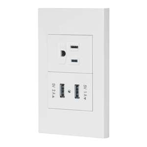 Volteck COUSB-EB bianco spagnolo a parete stazione di ricarica 1 contatto 2 porte USB 1.5 scheda di potenza Mod - Product Image 2