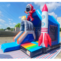 Château gonflable extérieur espace spatial avec toboggan, aire de jeux gonflable combinée, château gonflable commercial d'astronaute avec toboggan