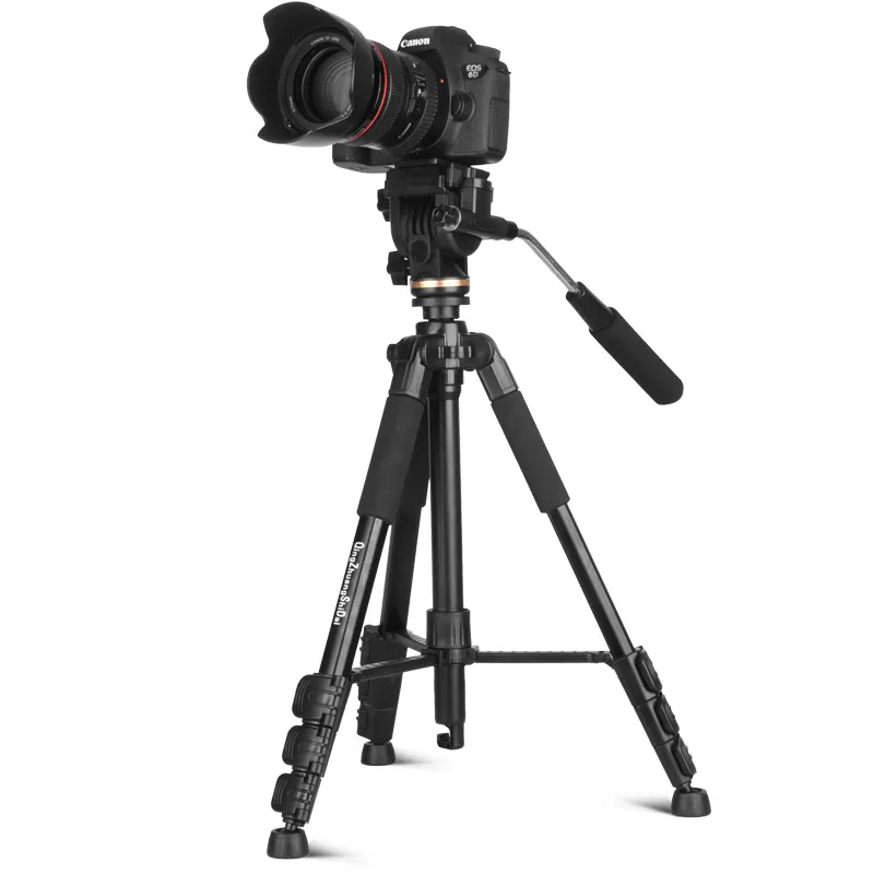 كاميرا Q111S احترافية محمولة للسفر مصنوعة من الألومنيوم مزودة بمسند ثلاثي ورأس عريض لكاميرا الرقمية SLR وDSLR