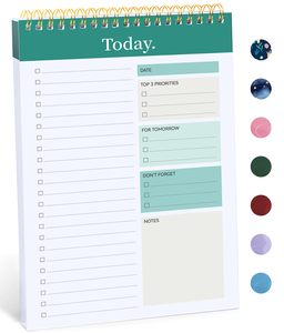 Organizador de lista de verificación sin fecha en espiral impreso con logotipo personalizado, lista de tareas, planificador diario, Bloc de notas con horario por hora - Product Image 2