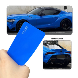 Película de revestimiento para coche de 1,52x18m de alta calidad, vinilo tiburón azul brillante autoadhesivo, rollo de pegatina para coche que cambia de Color, pintura protectora - Product Image 1
