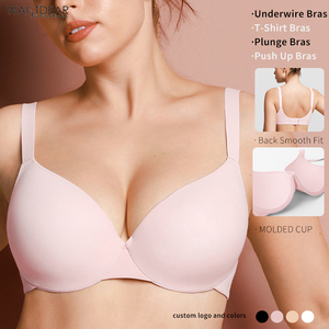 Waistdear Anti-sagging Ladies Invisible Breathable Underwire Push Up Bra Cup Plus Size Soft T Shirt Plunge Bras For Woman