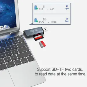 USB 3.0 TF SD 2 In 1 OTG kart okuyucu USB ve tip-c adaptörü TF SD bellek kart okuyucu yazar için PC bilgisayar cep telefonu