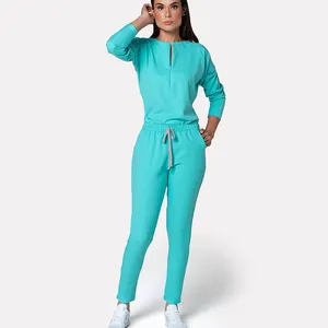 Fashionable Scrubs Medical Uniform Spandex Breathable Medical Suits Women Scrub Sets Top Pants Jogger Nursing Scrubs Uniforms