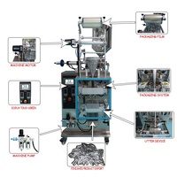 Machine de remplissage automatique pneumatique pour liquides, jus, eau et poudre en sachets et pochettes avec scellage sur 3 ou 4 côtés
