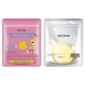 แผ่นทำความสะอาดผิวหน้าผสมโคจิกแอซิดและขมิ้น 40 ชิ้น ช่วยลดเลือนจุดด่างดำ วิตามินซี ขมิ้น ช่วยให้ผิวกระจ่างใส ขัดผิว ผลิตภัณฑ์ OEM - Product Image 6