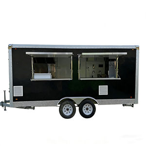 Carrito de Comida Móvil de Acero Inoxidable con Remolque Cuadrado Negro, Capacidad Personalizada, para Mercado Nocturno al Aire Libre, Carrito de Aperitivos, Comida Picante - Product Image 2