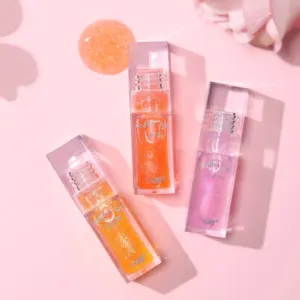 3 Colors Magic Color Changing Lip Oil Tinted Gloss Hydrating Conversion Shimmer Glossy Lip Makeup Non-Sticky Plumper Lip Oil