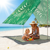 Abri solaire de plage portable, auvent automatique pour les loisirs en famille sur la plage en plein air