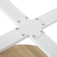 Table à manger ronde moderne en tôle blanche, plateau en MDF, pieds en fer, capacité de 4 places, mobilier de salle à manger de marque haut de gamme