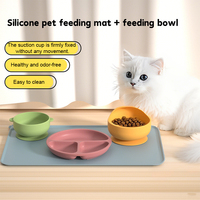 Assiette en silicone pour chien avec ventouse, gamelle pour chat, assiettes pour chiot anti-fatigue des moustaches, bols d'alimentation pour croquettes et aliments humides