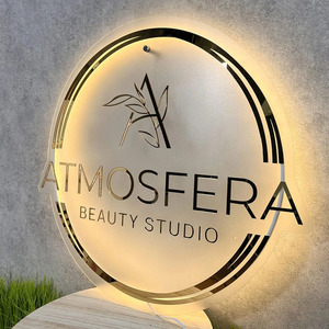 Tùy chỉnh Led dấu hiệu thép không gỉ Acrylic tùy chỉnh LED vòng signage Backlit dấu hiệu điện tử ngoài trời sáng dấu hiệu Logo - Product Image 1