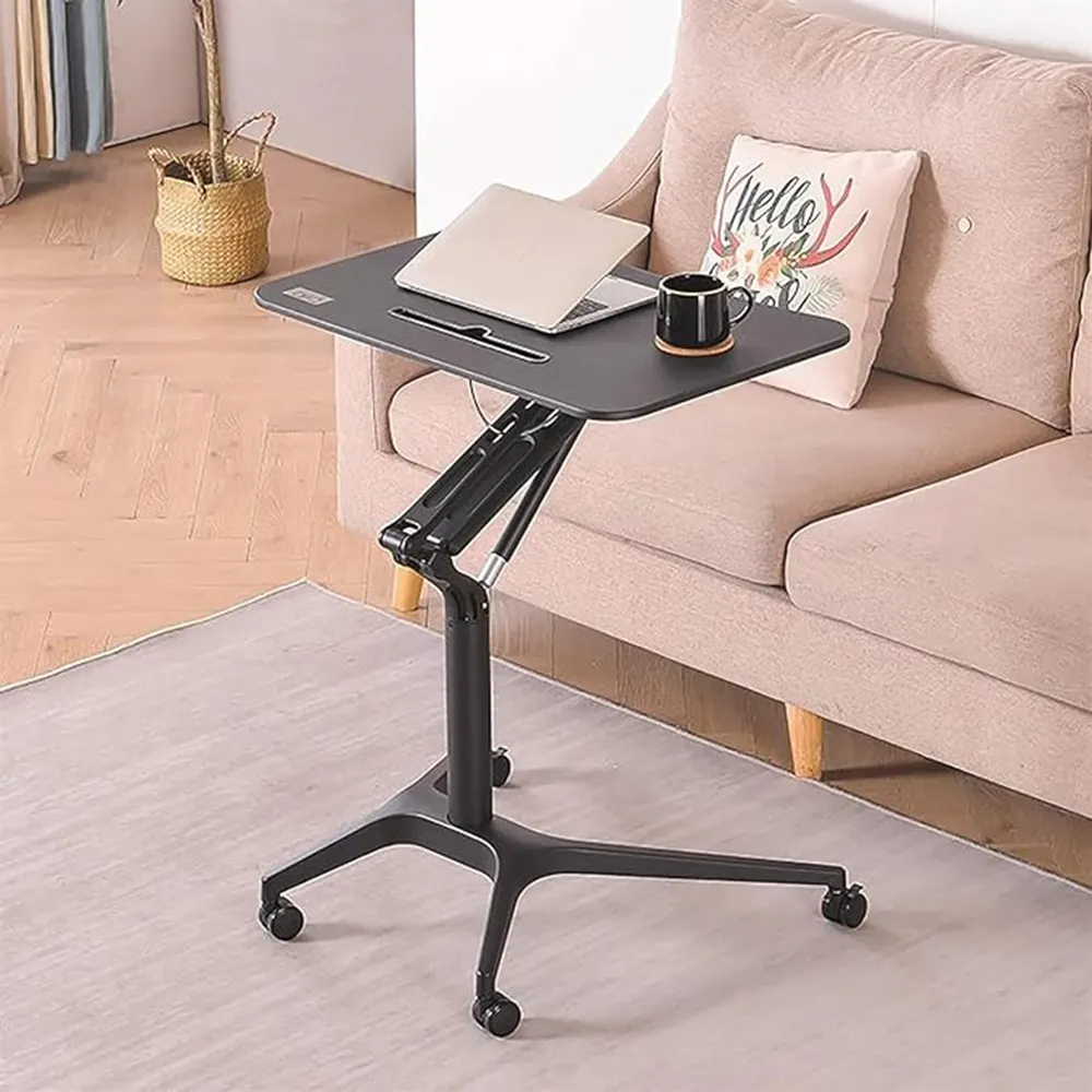 Nuovo prodotto portatile speciale rotondo grande tavolo da tavolo in legno regolabile in altezza manuale