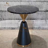 Table basse ronde italienne moderne de luxe Table d'appoint ronde en métal et acier inoxydable pour salon