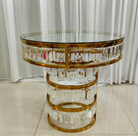 Centre de table moderne Furun 2023 pour mariage, en acier inoxydable doré, nouveau design, table à gâteau en cristal pour mariage