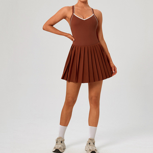 热销时尚美背无袖带口袋短裤健身舞蹈服高尔夫瑜伽女式网球服 - Product Image 2