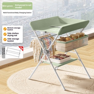 Baby Massage and Diaper Changing Table Newborn Care Adjustable Height Foldable with Rollers for Bathing - Product Image 6