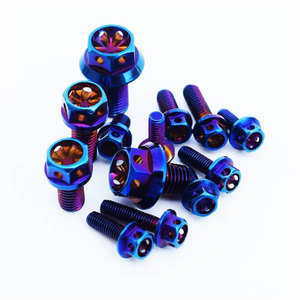 M6 M8 M10 M12 motocicleta Color chapado Acero inoxidable hueco hexagonal titanio tornillo perno con agujero en la cabeza - Product Image 1