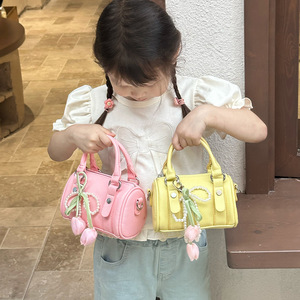 Tas bahu selempang anak perempuan manis mutiara bunga tas PU putri mode baru Korea - Product Image 2