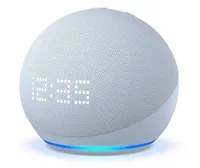 Speaker Pintar Nirkabel Alexa Generasi ke-5 Segel Pabrik Semua Warna Layar Jam Berbahan Logam