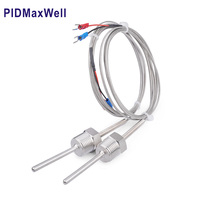 Capteur thermocouple fileté personnalisable K/J/PT100 avec câble tressé et bornes en U, options M6/M12/1/2NPT
