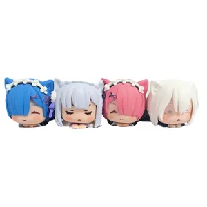 4pcs/set Anime Figure Re: Zero Re:life In A Different World Rem Ram Cute Girl Lying Down Action Figures Toy