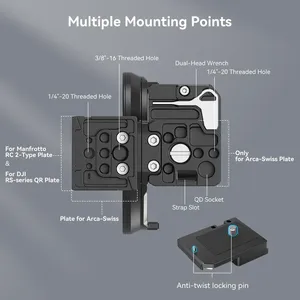 Plaque de montage rotative en aluminium Forv 4300 pour <span class=keywords><strong>Canon</strong></span> R5 <span class=keywords><strong>R5C</strong></span> R6 R6 Mark II, compatible Arca-Type Manfrotto RC2 - Product Image 2