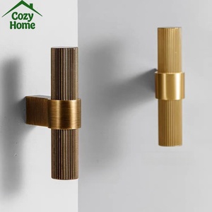 French Vintage Vertical Stripes Antique Brass Kitchen Cabinet Handles Armoire Drawer Wardrobe Handles Furniture Handles <strong>Knobs</strong> - Product Image 4