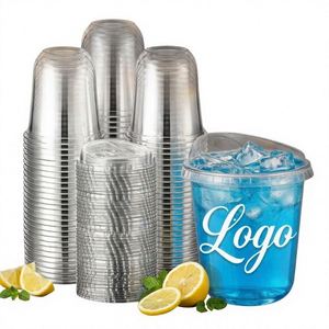 Gobelet transparent en PET de qualité alimentaire, épaissi, jetable, en forme de U, 89 mm, avec couvercle et logo, pour thé au lait, café, jus et boissons froides (vente en gros) - Product Image 1