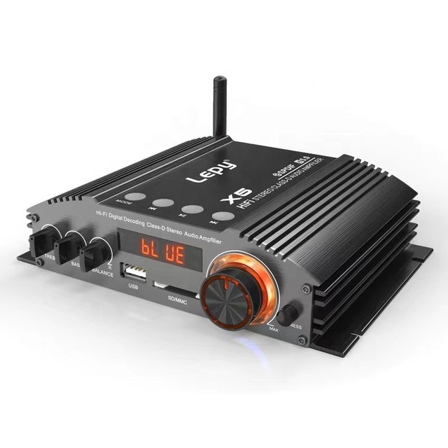 LEPY-X5 2x100W High Power Blue Tooth 5.0 Digital Class-D Power Coaxial Decoding USB SD Card Lossless Playback Amplifier