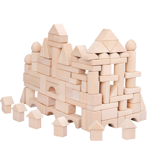 Classic 100 Pcs Beech Wood Log Stacking Building Blocks Toy Baby Montessori Juguetes Early Educational Toys for Kids Boys Girls - Product Image 1