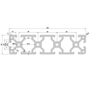 Perfiles de Aleación de Aluminio Estándar Europeo Serie 6000 OB40160W-3.0, Forma Cuadrada, Temperatura T5, Fabricados Mediante Corte en Ranura en T - Product Image 2