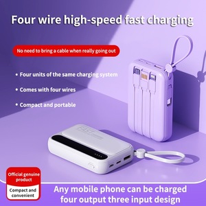 พาวเวอร์แบงค์พกพาขนาดเล็ก 20000mAh ชาร์จเร็ว พร้อมสายในตัว ชนิด Type C ใช้ได้กับทุกอุปกรณ์ เหมาะสำหรับการเดินทาง - Product Image 4