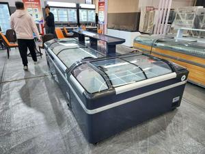 Congélateur vitrine incurvé pour supermarché, avec dessus en verre, pour glace - Product Image 6