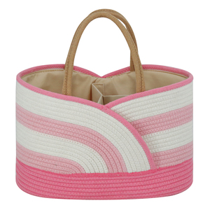 Grand panier à couches en corde de coton, portable, avec séparateur amovible, <span class=keywords><strong>sac</strong></span> de rangement multifonction, organisateur de table pour le rangement des couches de bébé - Product Image 1