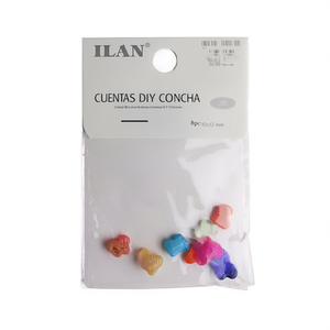 Perline di conchiglia Ilan 10x12 mm multicolori per artigianato fai da te 8 pezzi - Product Image 1