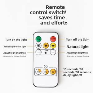 โคมไฟติดผนังแบบแถบตกแต่งไร้สายพร้อมรีโมทคอนโทรลไฟภายในชาร์จแบตเตอรี่ไฟติดผนังประเภทสินค้า - Product Image 4