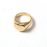 Janice Schmuck Neue Minimalistische Edelstahl-Schmuckstücke Herzförmige Blanko-Siegelringe in Gold