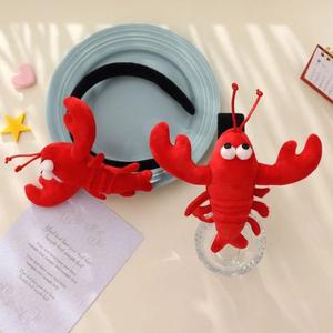 Serre-tête en peluche homard de dessin animé mignon, accessoire créatif pour photos de fête d'Halloween et de carnaval - Product Image 2