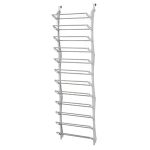 Metalen Boven De Deur Schoenenrek Boven De Deur Schoenenrek Organizer Fold Up Non Slip Bars Wit 36 Paar boven De Deur Schoenenrek