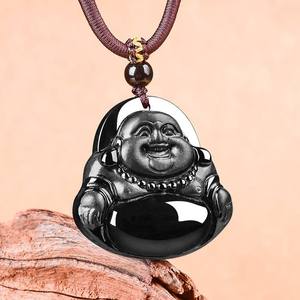 Pendentif Bouddha en Jade Noir Naturel, Design Original UNISEXE, Style Chinois, Cadeau avec Certificat d'Expertise C208 - Product Image 3