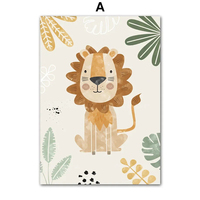 Affiches décoratives murales pour chambre d'enfant, animaux de la jungle, lion, décoration intérieure de la chambre d'enfant, affiche en toile pour bébé, décoration murale, décoration de la maison